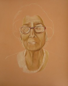portrait crayons pastels