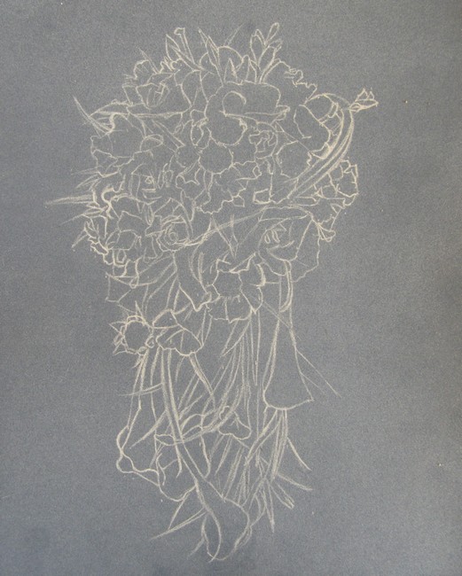 dessin bouquet fleurs