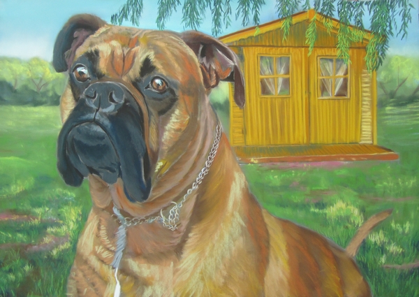 tableau chien boxer