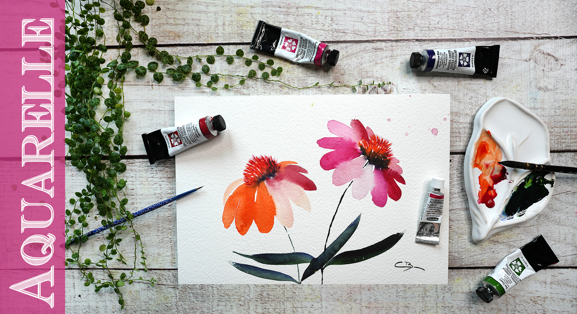 Cours d'aquarelle en ligne - Fleurs à l'aquarelle