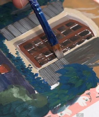 peindre bois gouache