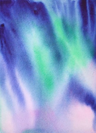 aquarelle aurore boréale